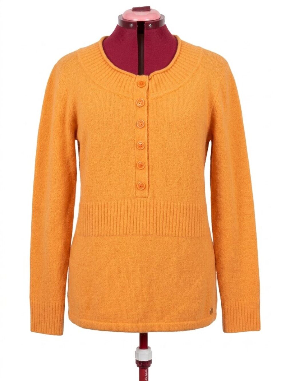 San Francisco - Orange Knit Henley Sweater – Size Large